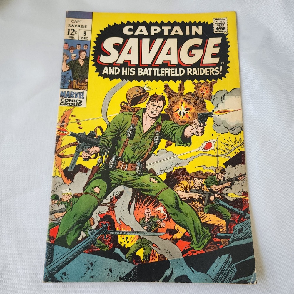 Captain Savage and His Battlefield Raiders #9 Marvel Comic Book 1968 Golden Age
